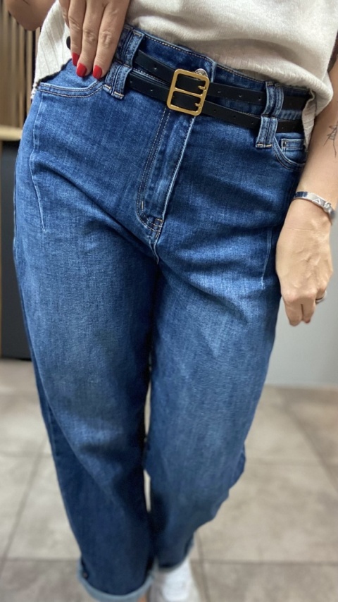 Jeansy BALLOON Uiuj UBN315-3 - fason luźny, wysoki stan