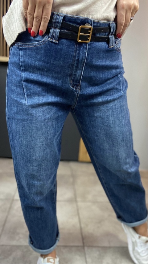 Jeansy BALLOON Uiuj UBN315-3 - fason luźny, wysoki stan