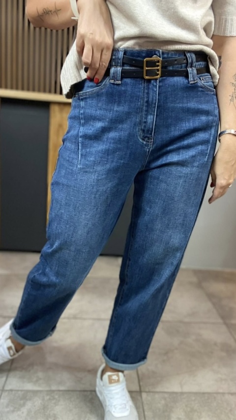 Jeansy BALLOON Uiuj UBN315-3 - fason luźny, wysoki stan