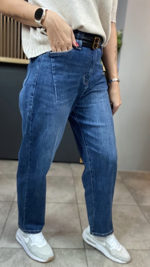 Jeansy BALLOON Uiuj UBN315-3 - fason luźny, wysoki stan