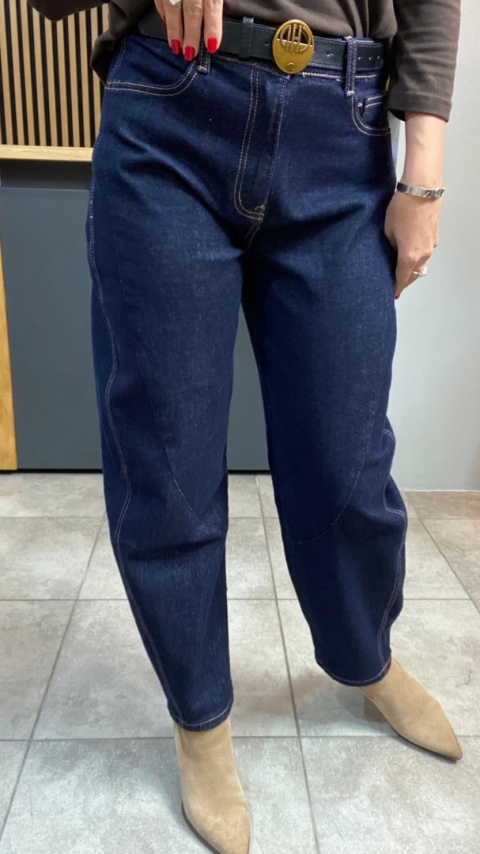 Jeansy Uiuj „Banana Fit" UBA331-2 - surowe granatowe