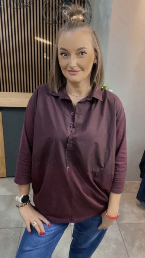Koszula łączona Wendy Trendy – Bordo