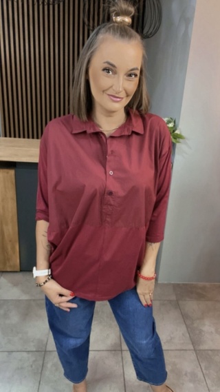 Koszula łączona Wendy Trendy – Burgund