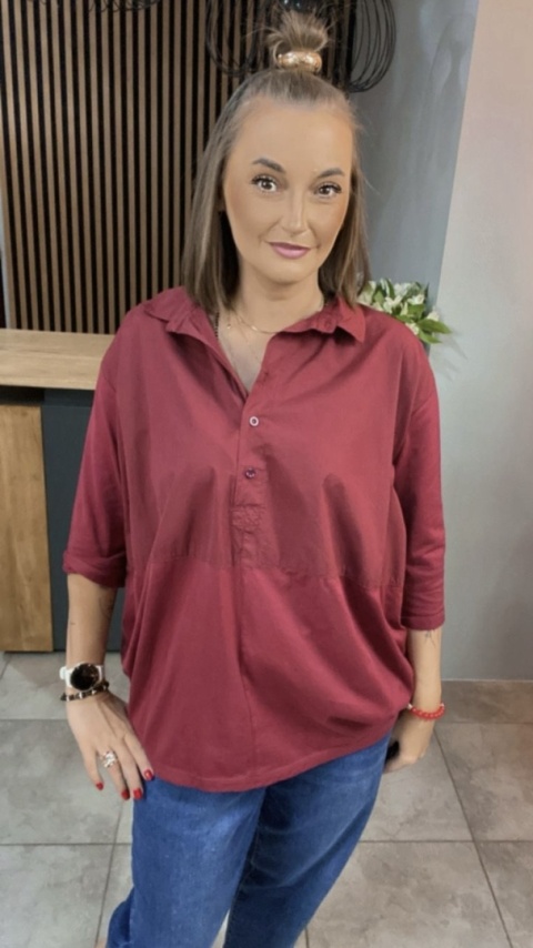 Koszula łączona Wendy Trendy – Burgund