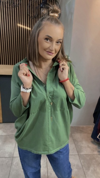 Koszula łączona Wendy Trendy – Zieleń leśna