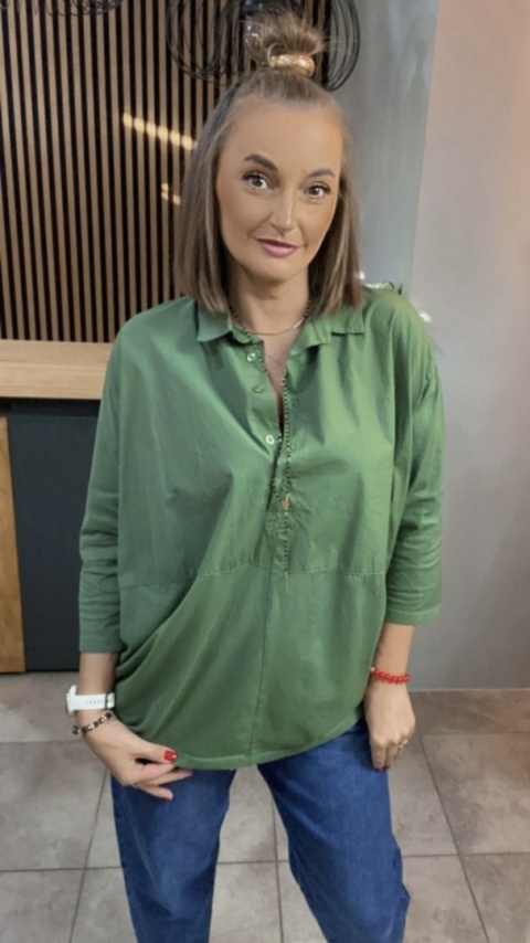 Koszula łączona Wendy Trendy – Zieleń leśna