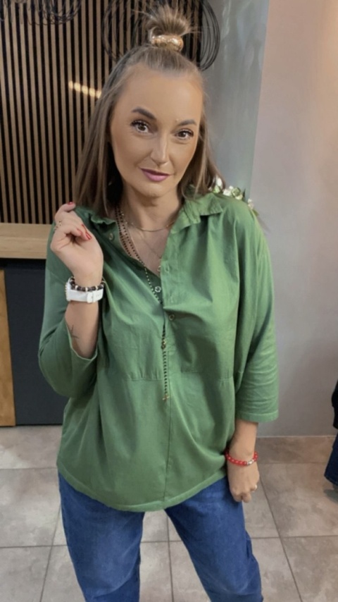 Koszula łączona Wendy Trendy – Zieleń leśna