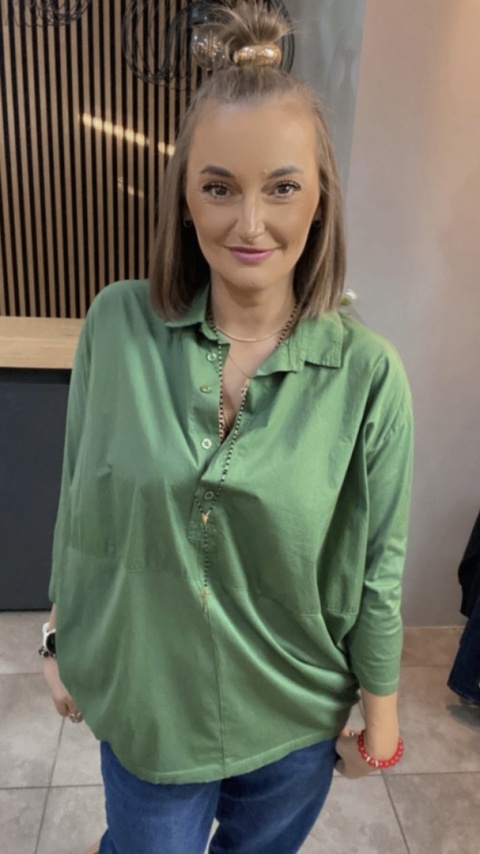 Koszula łączona Wendy Trendy – Zieleń leśna