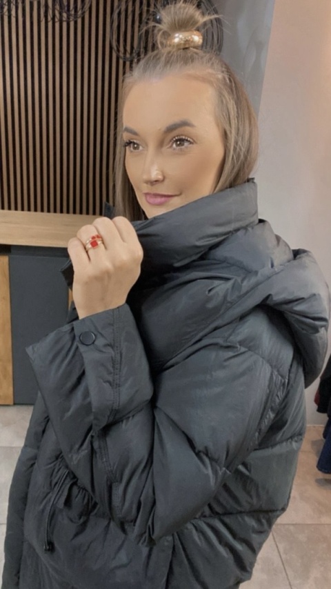 Kurtka premium z naturalnym puchem - Czrana