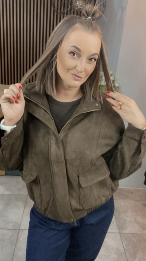 Kurtka z eko zamszu JOY - Czekolada