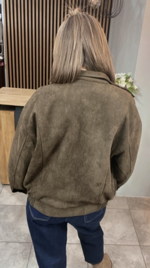 Kurtka z eko zamszu JOY - Czekolada