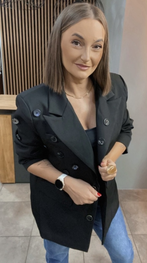 Marynarka C.L Exclusive - czarna, zdobiona guzikami