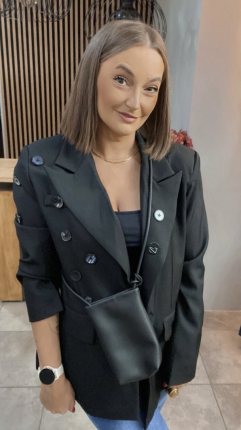 Marynarka C.L Exclusive - czarna, zdobiona guzikami