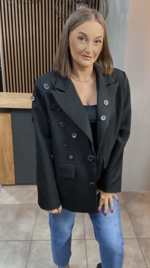 Marynarka C.L Exclusive - czarna, zdobiona guzikami