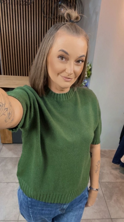 Sweter JUST WOMAN z krótkim rękawem - Zielony