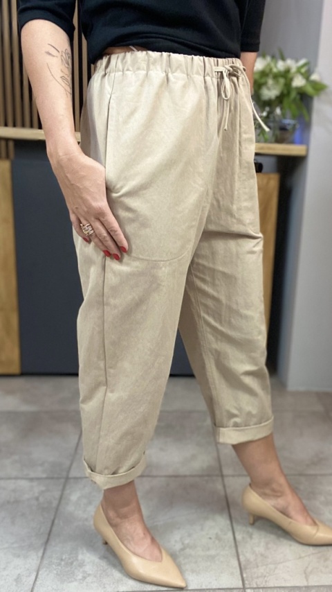 Spodnie troczek Wendy Trendy - Beżowe