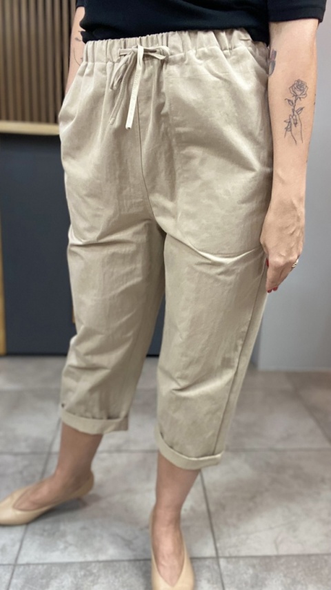 Spodnie troczek Wendy Trendy - Beżowe