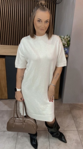 Sukienka dzianinowa Melody - Śmietanka