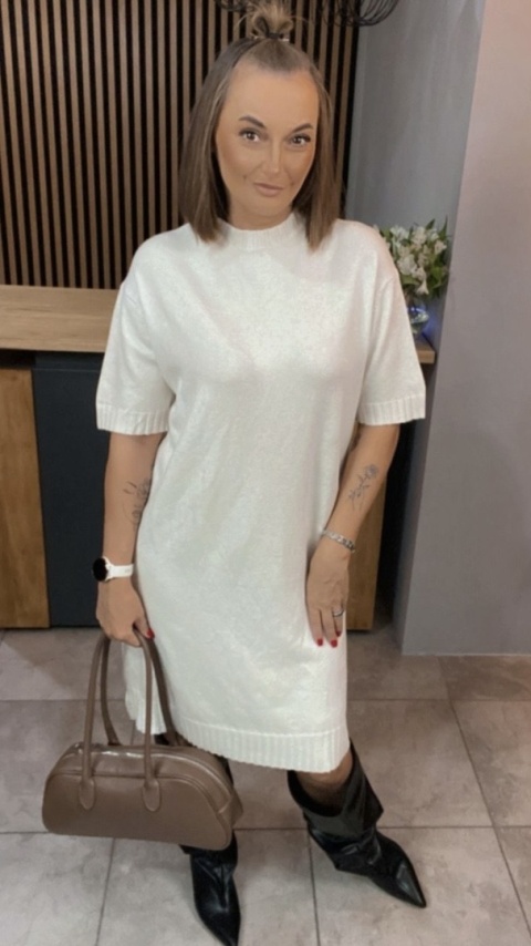 Sukienka dzianinowa Melody - Śmietanka