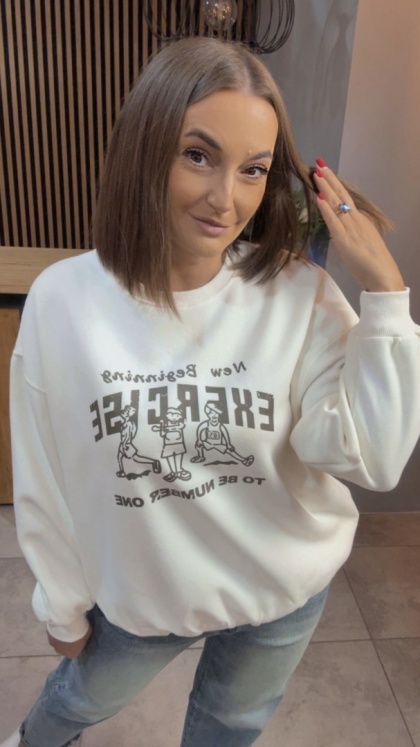 Bluza „EXERCISE" - Śmietanka