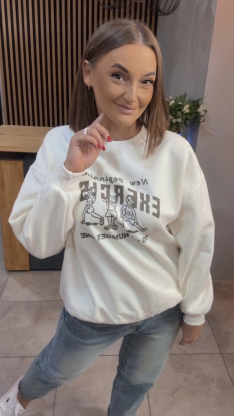 Bluza „EXERCISE" - Śmietanka