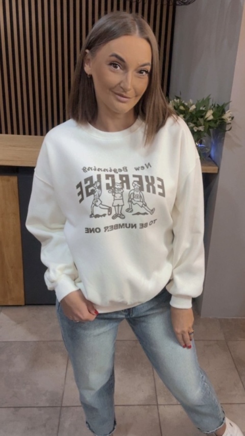 Bluza „EXERCISE" - Śmietanka