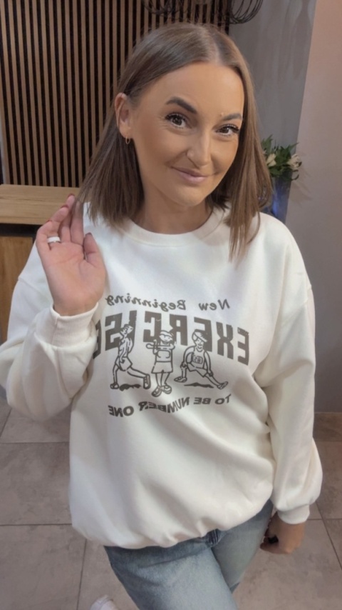 Bluza „EXERCISE" - Śmietanka