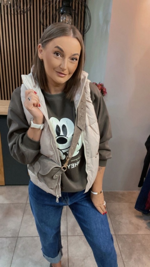 Bluza oversize Mickey Mouse - Brąz