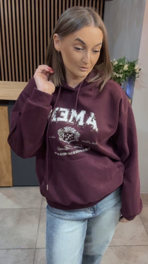 Bluza z kapturem „AMEN" - Bordo