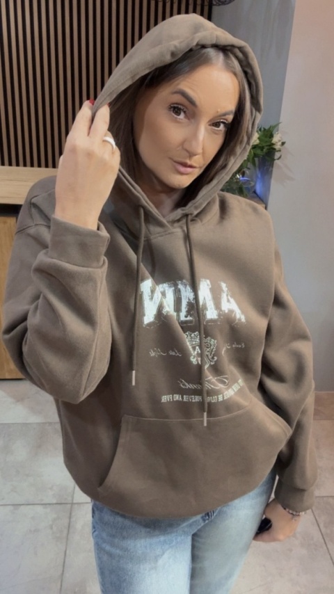 Bluza z kapturem „AMEN" - Brąz
