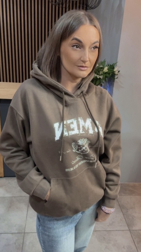 Bluza z kapturem „AMEN" - Brąz