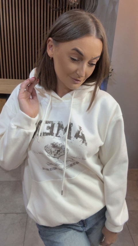 Bluza z kapturem „AMEN" - Biała