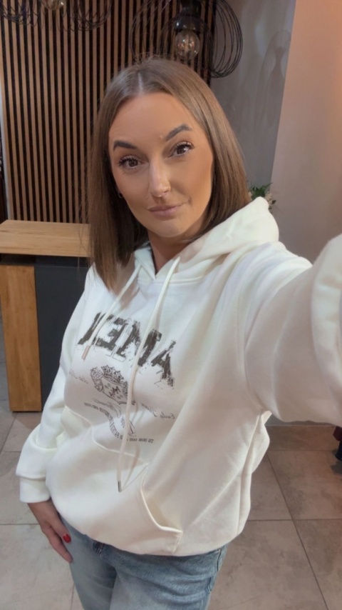 Bluza z kapturem „AMEN" - Biała