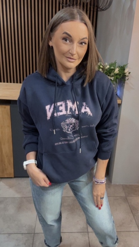 Bluza z kapturem „AMEN" - Granat