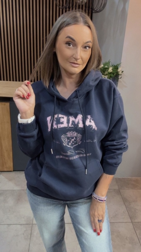 Bluza z kapturem „AMEN" - Granat