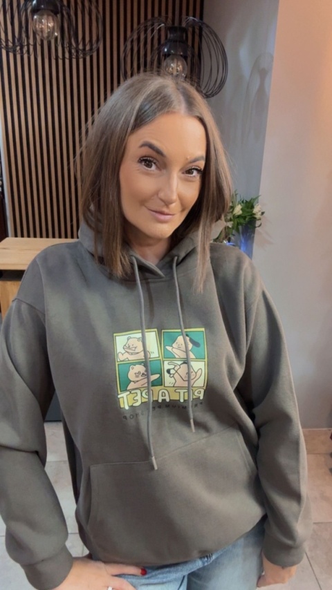 Bluza z kapturem „Pit A Pet" - Brązowo-Oliwkowy