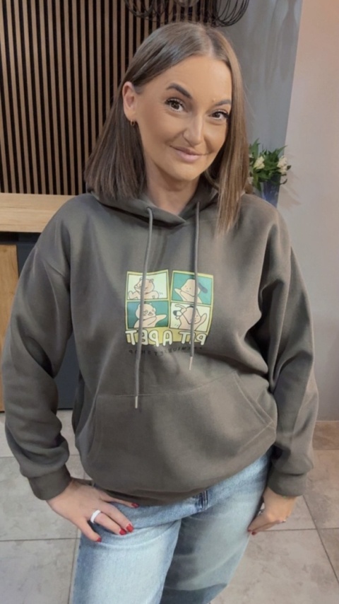 Bluza z kapturem „Pit A Pet" - Brązowo-Oliwkowy