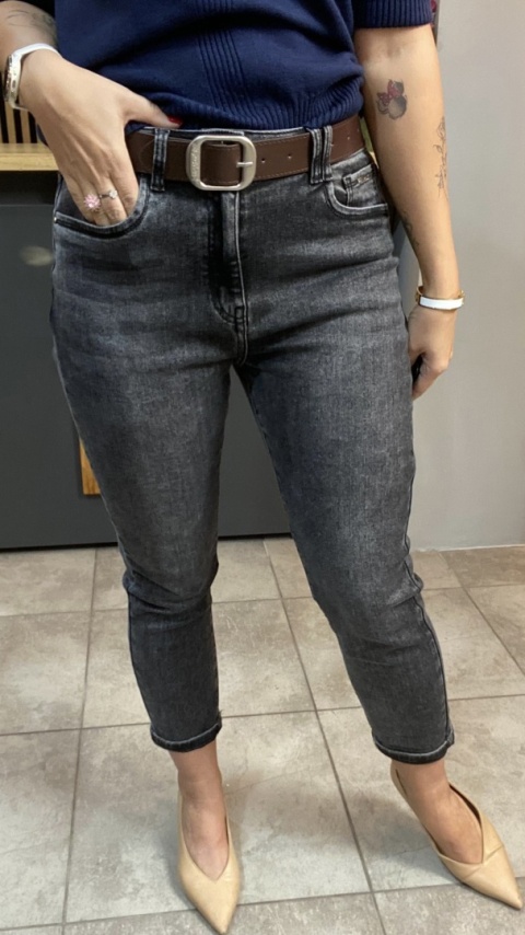 Jeansy M'SARA BF3663-B - czarny sprany