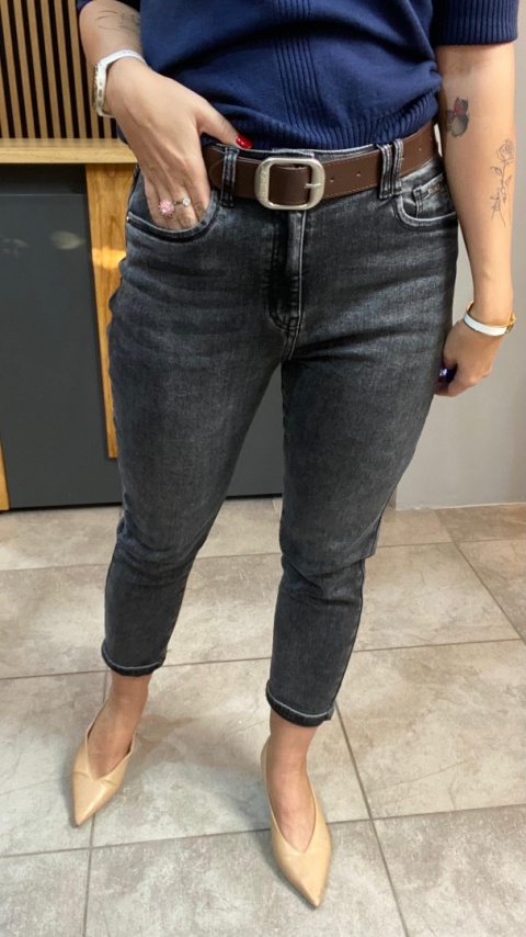 Jeansy M'SARA BF3663-B - czarny sprany