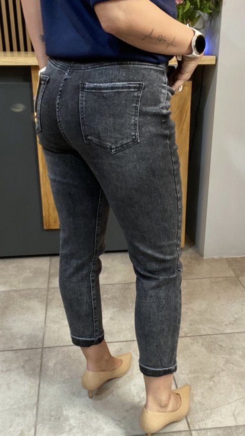 Jeansy M'SARA BF3663-B - czarny sprany