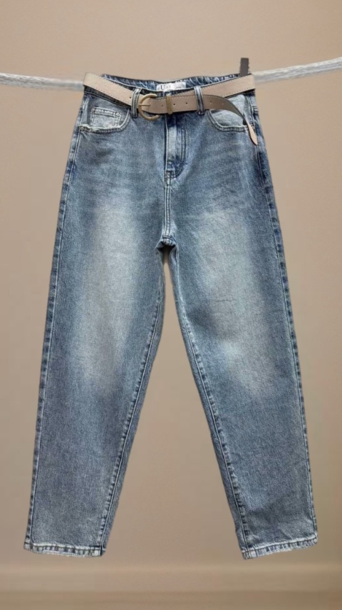 Jeansy Uiuj boyfriend UBF152-6 – klasyczny niebieski denim