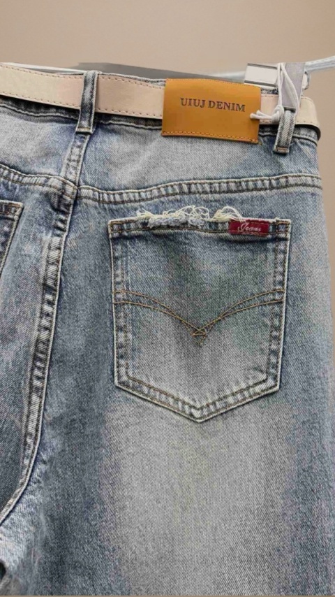 Jeansy Uiuj boyfriend UBF152-6 – klasyczny niebieski denim