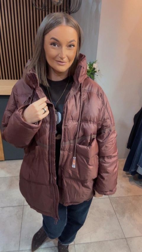 Kurtka „Street Oversize" - Brąz wpadający w Burgund