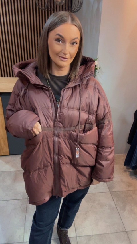 Kurtka „Street Oversize" - Brąz wpadający w Burgund