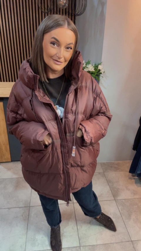 Kurtka „Street Oversize" - Brąz wpadający w Burgund