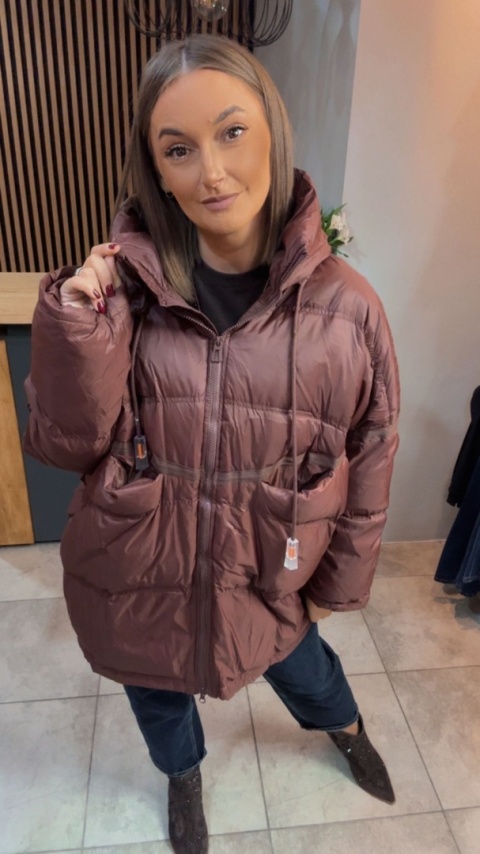 Kurtka „Street Oversize" - Brąz wpadający w Burgund