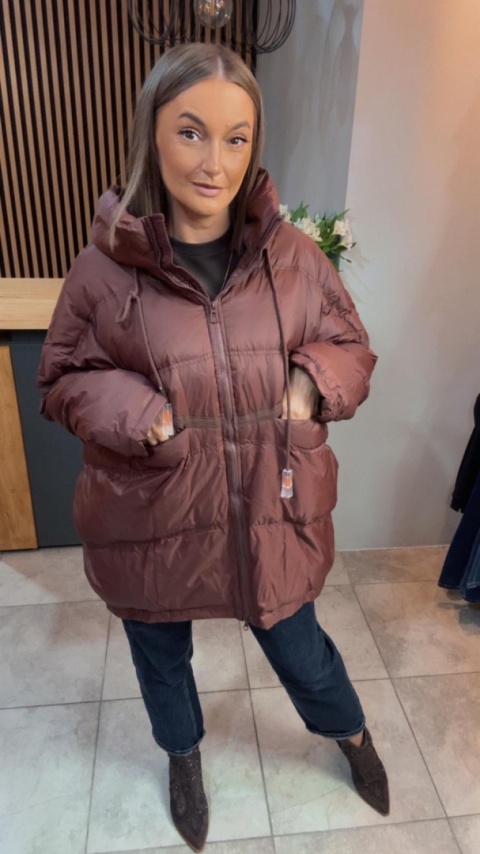 Kurtka „Street Oversize" - Brąz wpadający w Burgund