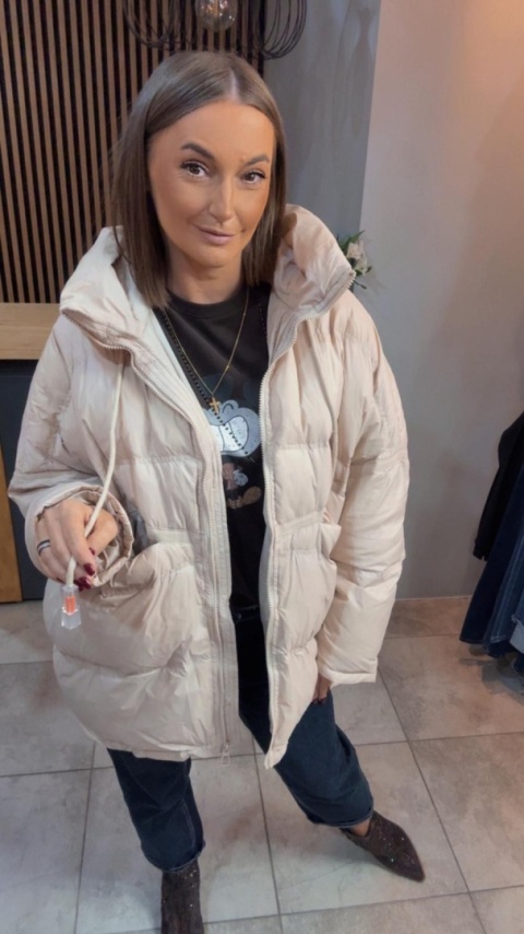 Kurtka „Street Oversize" - Śmietanka