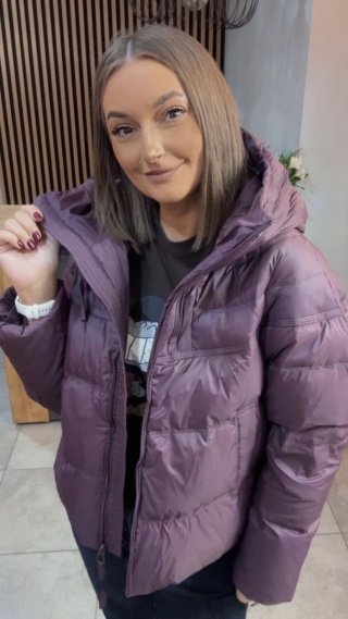 Kurtka puchowa Zippera Premium - Śliwka