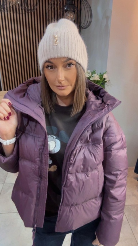 Kurtka puchowa Zippera Premium - Śliwka